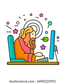 Graphic designer of vector colourful symbol, colourful icon