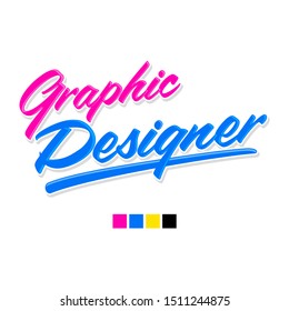 Graphic Designer vector lettering professional career emblem