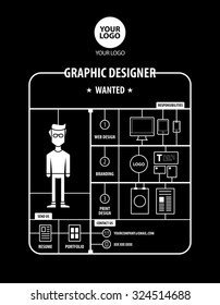 Graphic designer wanted Recruitment Advertising plastic model kit vector