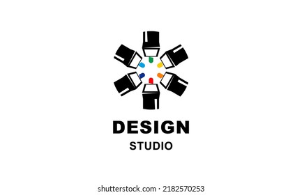 Graphic designer and web design studio tool logo