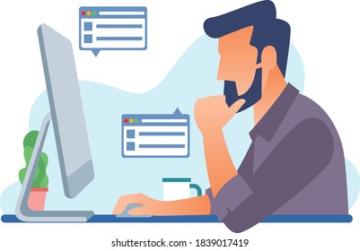 A graphic designer is working at a computer