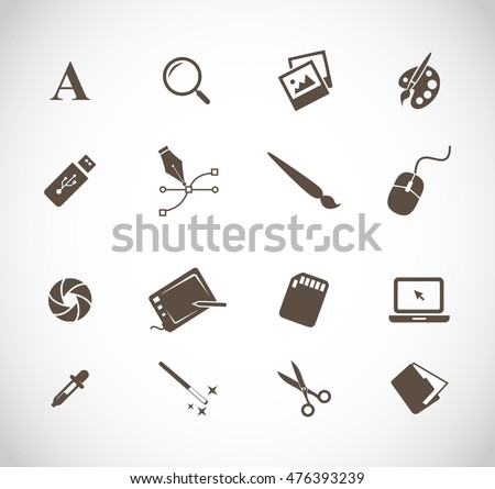 Graphic designers tools icon set 