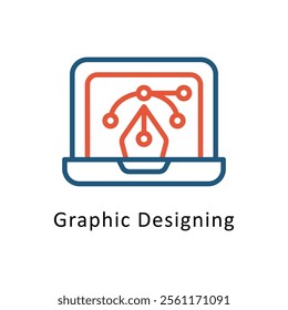 Graphic Designing Vector Two Color Icon. Eps file 10