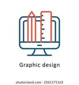 Graphic Designing Vector Two Color Icon. Eps file 10