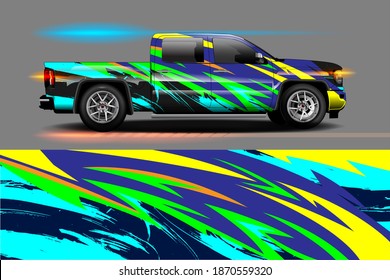 graphic designs of car wraps with sporty abstract background