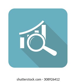 Graphic details icon, square, with long shadow, isolated on white
