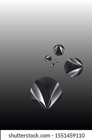 graphic dew drops background in dark silver shades