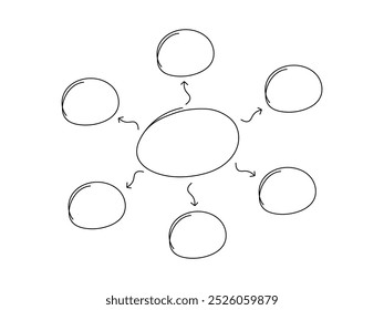 Graphic diagram, doodle infographic template