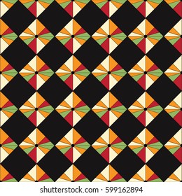 Graphic Diamond Pattern Black Med