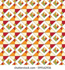 Graphic Diamond Pattern White Med