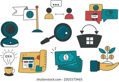 a graphic Digital Marketing of a financial day with a diagram of a financial report. 