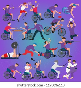 Graphic Of Disabled Athletes Player Sport Symbol/Icon Competition Flat Vector Illustration 2018 . Logo Emblem vector For Banner Flyer Brochure. Para sport celebration game party 3rd on Asia.