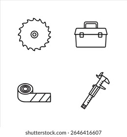 A graphic display featuring pliers, hammers, crowbars, and an exclamation mark warning sign.