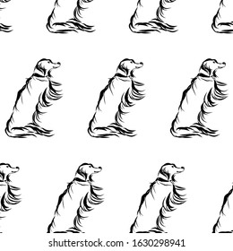 Graphic dog, pet, man’s four-legged friend, hand drawn graphic, line art, animal