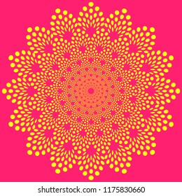 graphic doily flake in pop yellow an pink