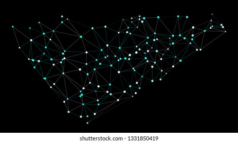Graphic dots background round shapes and lines vector polygonal conception