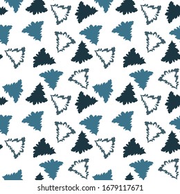 Graphic drawing of a Christmas tree. Seamless wallpaper. For any design.