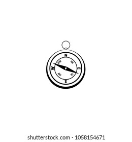 graphic drawing. compass, object at the center