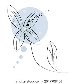 Graphic drawing of a flower for logo, advertising.