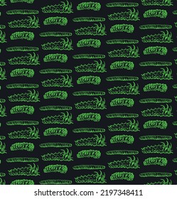 Graphic drawing of Halloween with neon contoured caterpillars. Vector image for textiles, background, wallpaper, scrapbooking, holiday