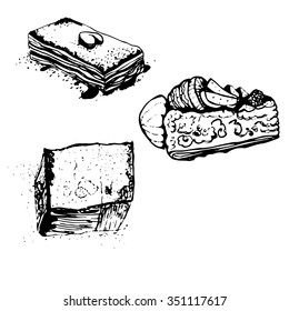 graphic drawing of the hand of the cake
