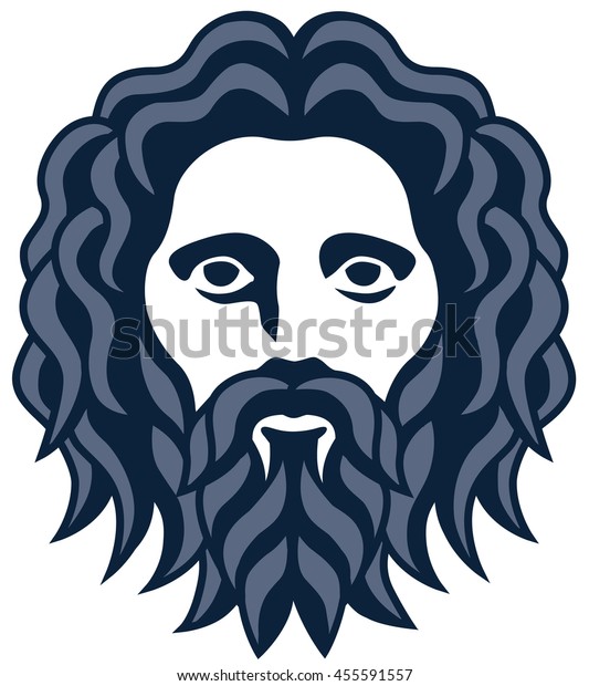 Graphic Drawing Head Ancient Greek God Stock Vector (Royalty Free ...