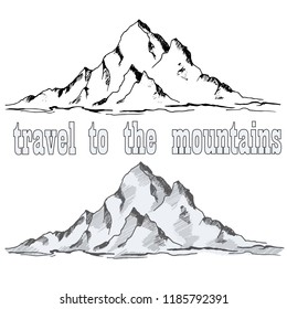 graphic drawing of a high mountain
