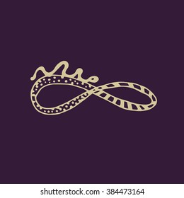 Graphic drawing of Mobius strip. Hand drawn. Suitable for pattern. Vector Illustration