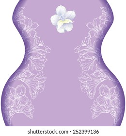 Graphic drawing of orchid flower.Vector illustration.