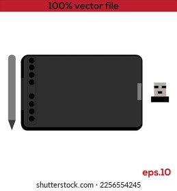 Imagen de tableta de dibujo gráfico 100% vectorial 