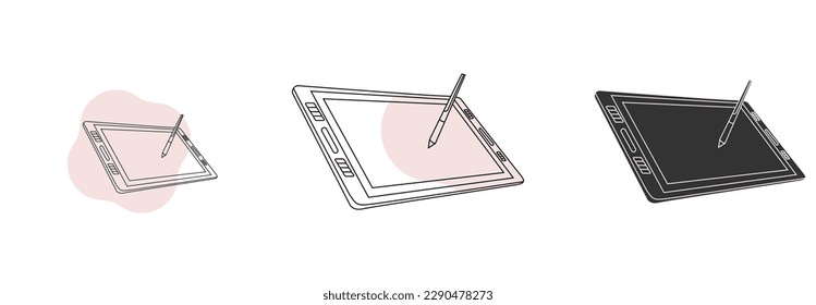 Graphic Drawing Tablet  vector, Graphic Drawing Tablet  line design and icon, logo design brand designer sketch graphic drawing creative creativity 