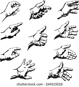 graphic drawings of hands