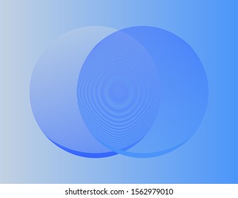graphic eclipse between two wired spheres in blue shades