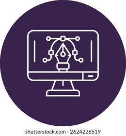 Editor gráfico Design de ícone de vetor de linha