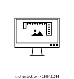 Graphic editor on computer sign