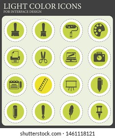 Graphic editor tools icons for web and user interface design