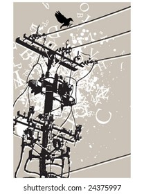 Graphic Editorial Urban Communication Electric Wire and Type Poster