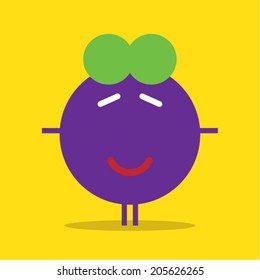 Graphic eggplant character