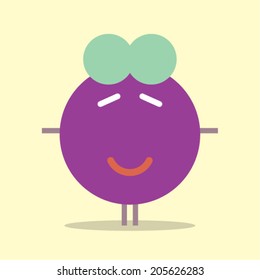 Graphic eggplant character