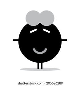 Graphic eggplant character