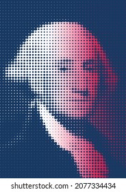 Graphic elaboration of the portrait of George Washington, first president of the United States.