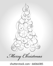 Graphic elegant Christmas tree