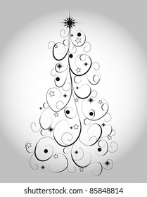 Graphic elegant Christmas tree