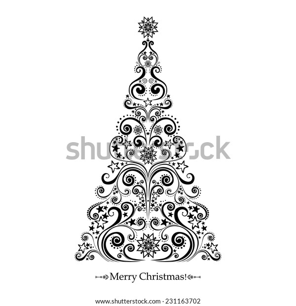 Download Graphic Elegant Christmas Tree Isolated On Stock Vector Royalty Free 231163702 PSD Mockup Templates