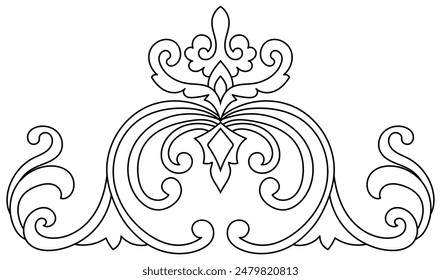 Graphic element: black lines for decorating fabric patterns. Assemble wallpaper