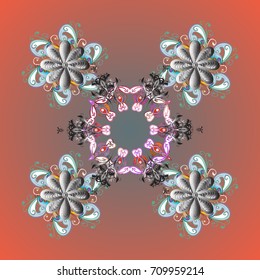 Graphic element decoration. Snowflake mosaic icon. Vector illustration. Flat design. Symbol winter, frozen, Christmas, New Year holiday. Silhouette snow flake sign isolated background.