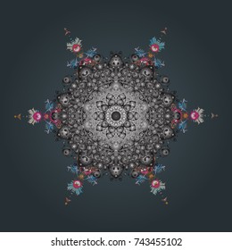 Graphic element decoration. Snowflake mosaic icon. Silhouette snow flake sign isolated blue, gray and neutral colors. Vector. Flat design. Symbol winter, frozen, Christmas, New Year holiday.