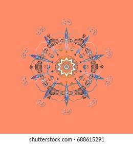 Graphic element decoration. Vector illustration. Symbol winter, frozen, Christmas, New Year holiday. Flat design. Silhouette snow flake sign isolated background. Snowflake mosaic icon.