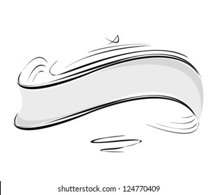 Graphic element, decorative stylized header over white background.