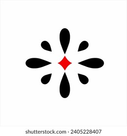 Graphic element design with diamond symbols and water drops.